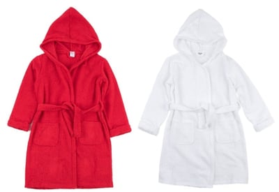 Recalled Leveret children's robes in red and white
